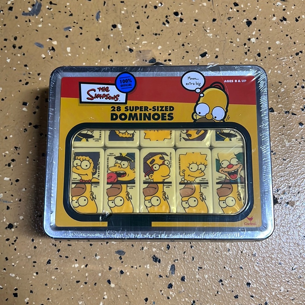 Brand New in Wrapper Simpsons Domino Set in Collectable Carrying Tin